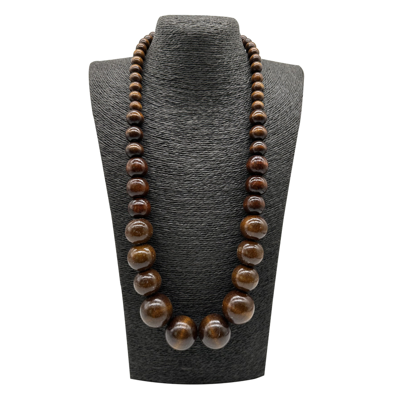 Bohemian Green Big Round Long Wood Necklace & Pendent Handmade Necklace For Women Bib Beads Party Jewelry: Champagne gold