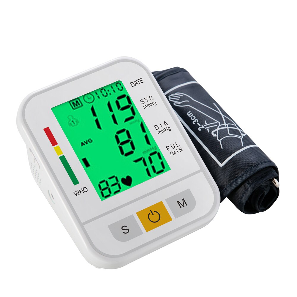 Arm Automatische Bloeddrukmeter Bp Bloeddrukmeter Bloeddrukmeter Tonometer Voor Meten Arteriële Druk Backlight