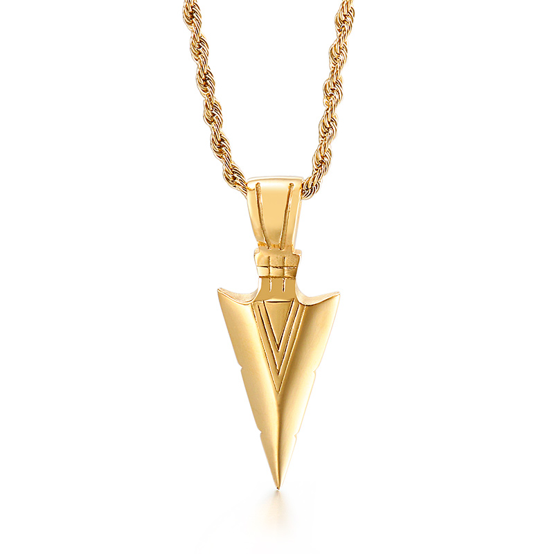 Collier avec pendentif en forme de flèche pour hommes, en acier inoxydable, brillant, de , style Ninja, accessoires Cool pour garçons