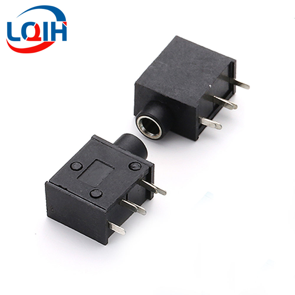 10 Uds 2,5 3,5 MM conector para auriculares Audio Video hembra conector estéreo de doble canal conector estéreo montaje en Panel de soldadura PJ-210B PJ-392: Negro