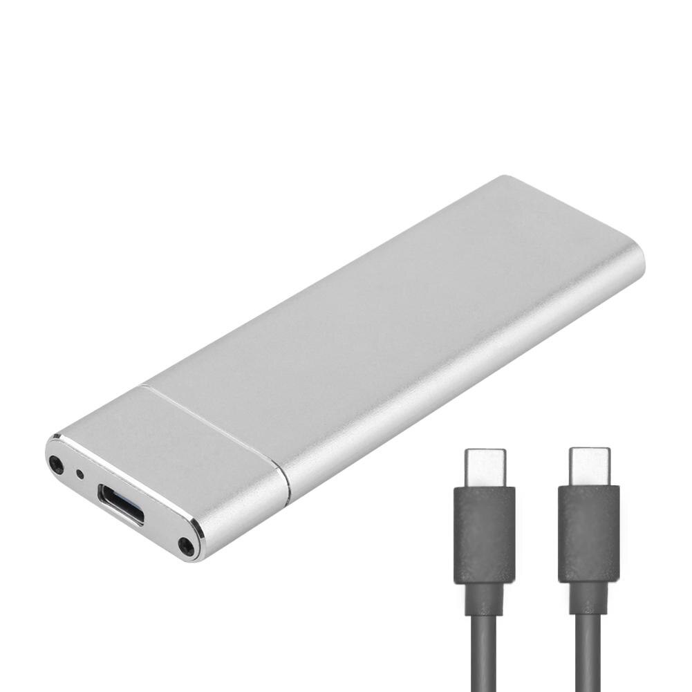 M2 boîtier SSD USB 3.1 Type C à M.2 NGFF SSD Boîtier Adaptateur 6Gbps Externe support pour disque dur Type-c 3.1 B-Clé M.2 SSD Boîte: Silver Type C to C