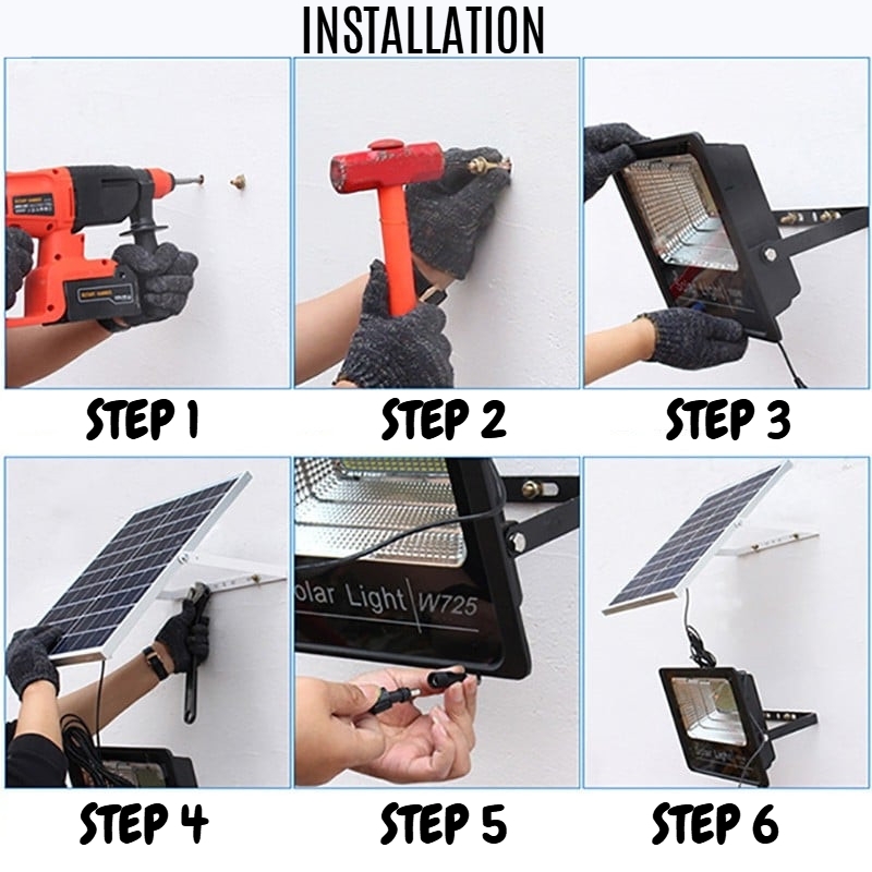 A+, Solar Light Outdoor Waterproof For Garden Path Street Landscape Spotlight Wall Solar Powered Flo