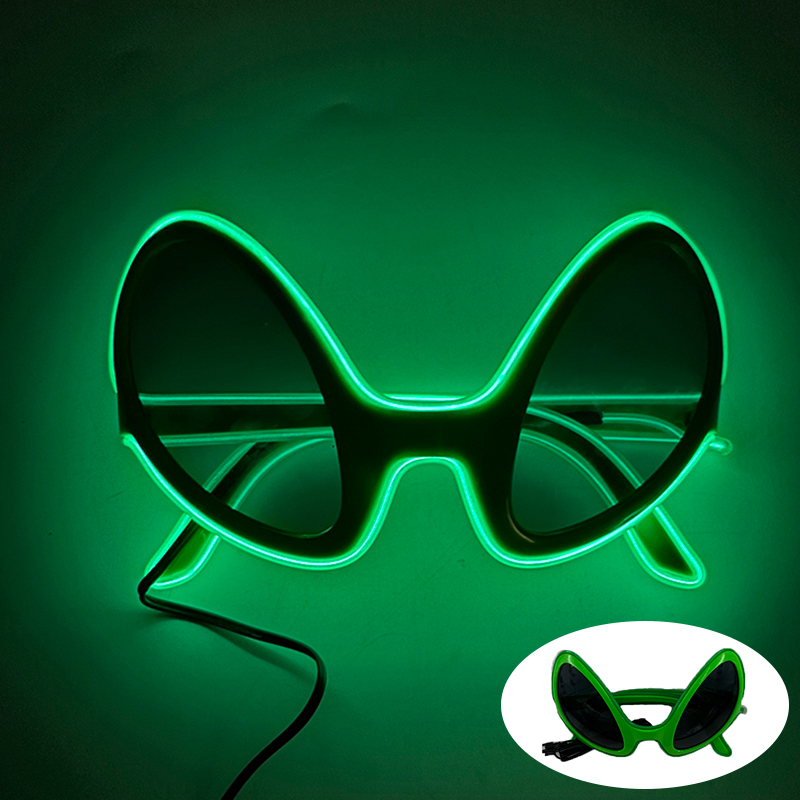 Funny Neon Glowing ET Glasses LED Luminous Alien Glasses For Halloween Party Supplies Light Up Eyeglasses Men Women Accessories: Deep Sapphire