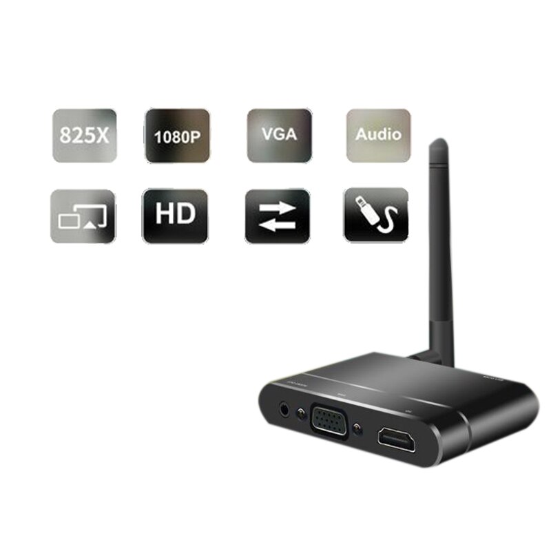 Bezprzewodowy wyświetlacz Wifi HD HDMI VGA AV Miracast gra na antenie DLNA Sn dublowanie dla iPhone XR IOS telefony z systemem android