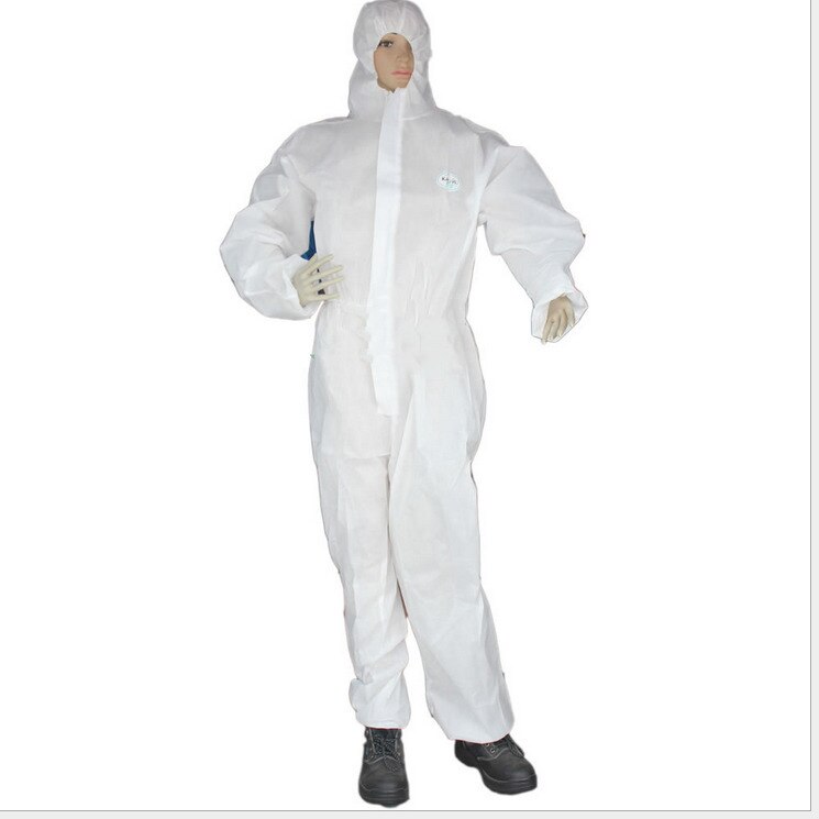 Professionele Wegwerp Witte Overall Schilder Beschermende Kleding Algehele Boiler Pak Hooded Anti-Virus Anti-Epidemie Laboratoriumjas