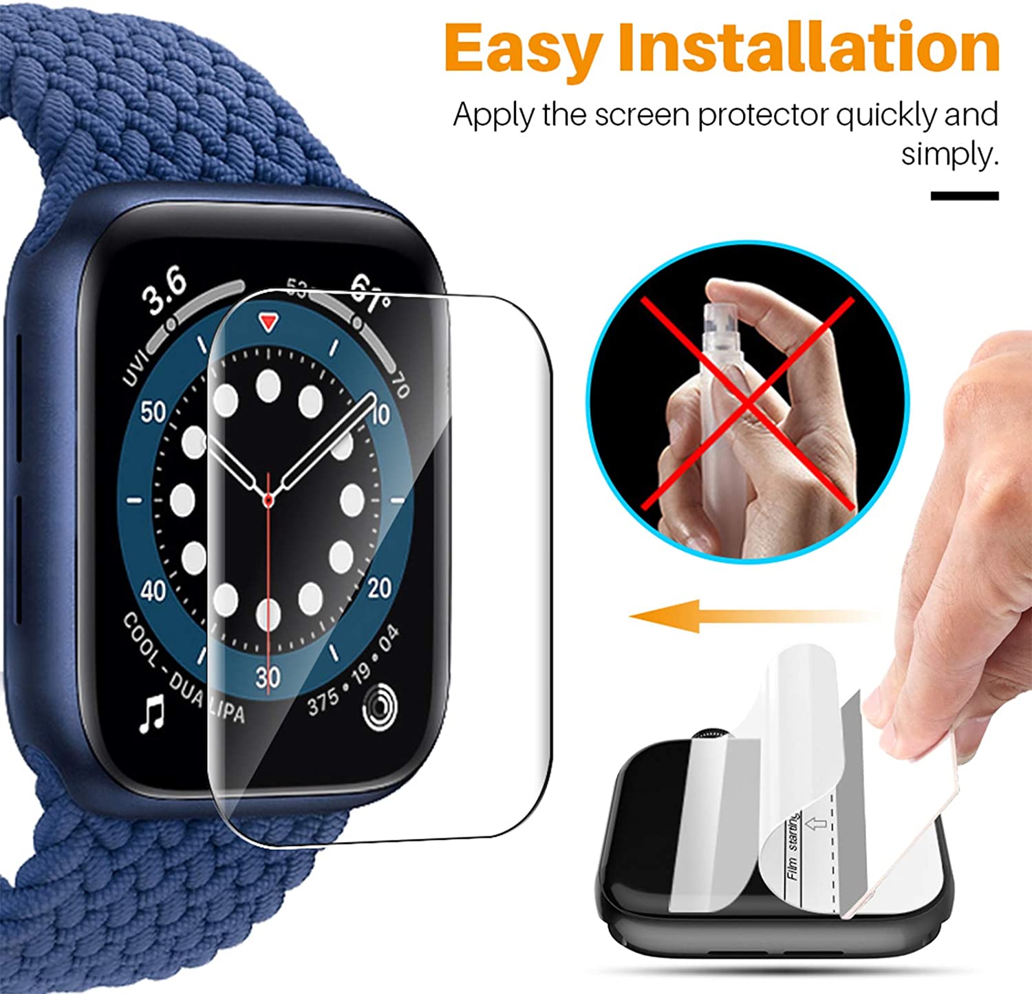 HD Film For Apple Watch Screen Protector 45mm 41mm Not tempered Glass) iWatch Protector Apple watch series 7