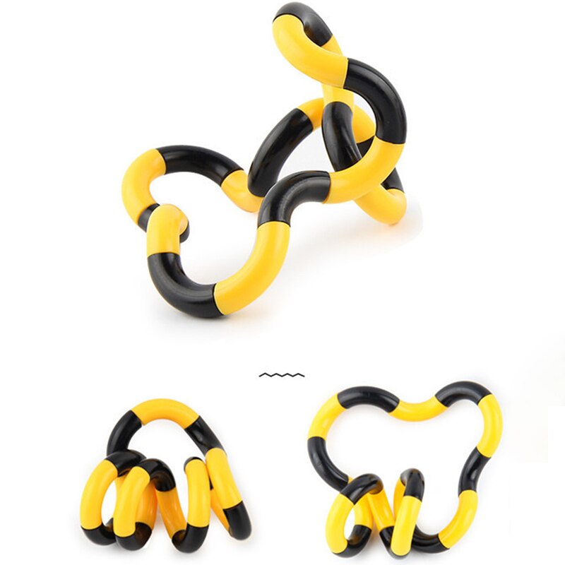 Verwicklung Zappeln Spielzeug Sensorischen Roller Twist Zappeln Spielzeug Anti Stress Erwachsene Gehirn Entspannen Kind Seil für Stress Kinder Anti-Stress-Fokus spielzeug: yellow black