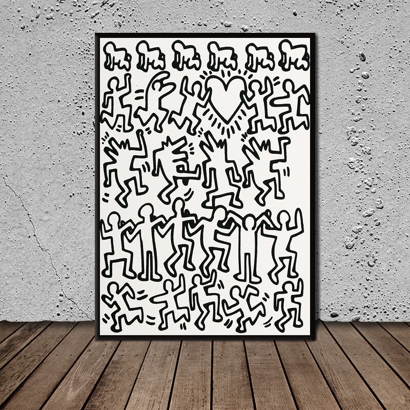 Caso chave keith haring pintura em tela arte da parede impressão cartaz imagem decorativa sala de estar decoração casa