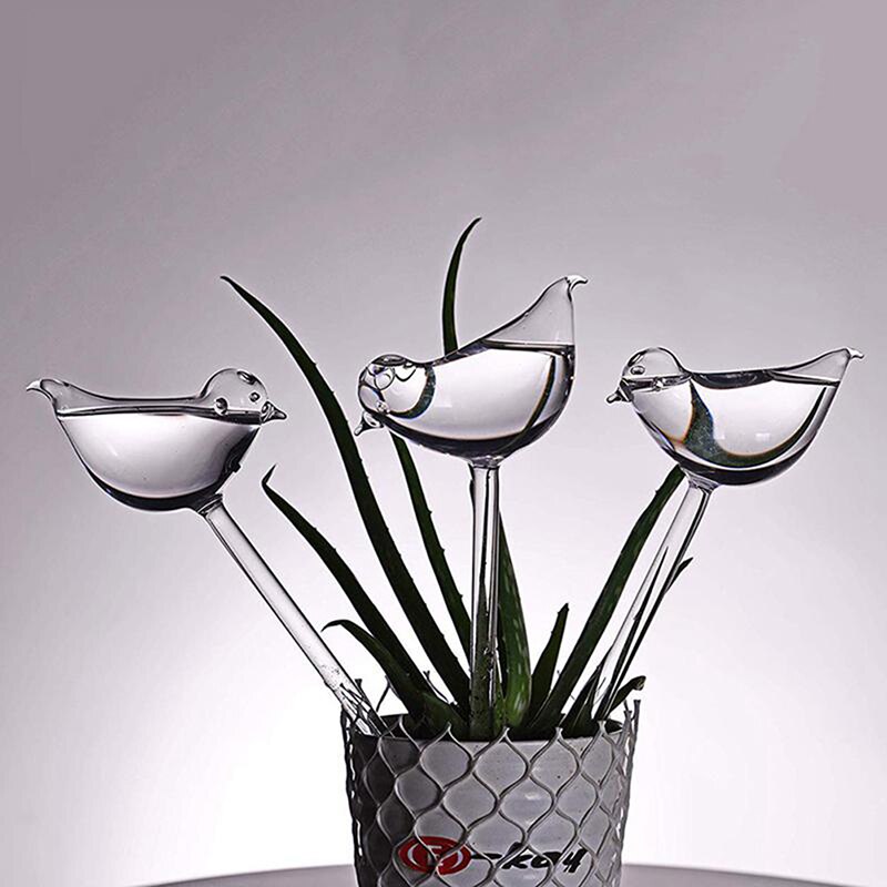 Automatic Flower Watering Device Plant Waterer Self Watering Globes Bird Shape Hand Blown Clear Plastic Aqua Bulbs