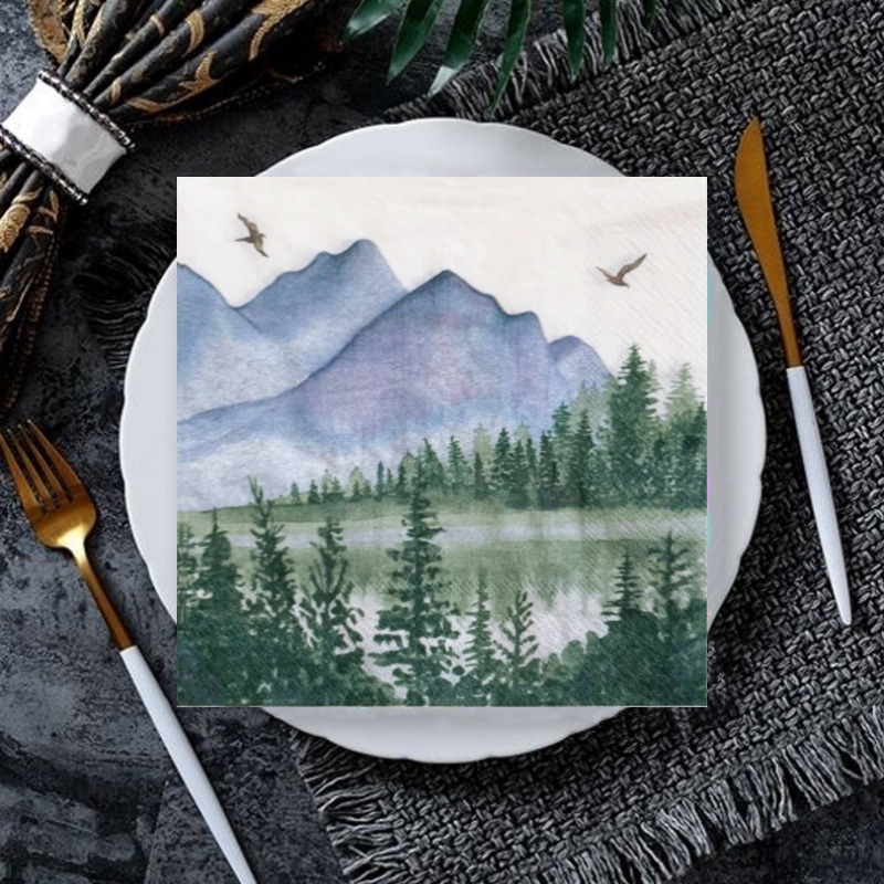 20 stk/pakke blomster vintage retro landlig bord decoupage papirservietter blomsterserviet papirlommetørklæde til festdekorationer