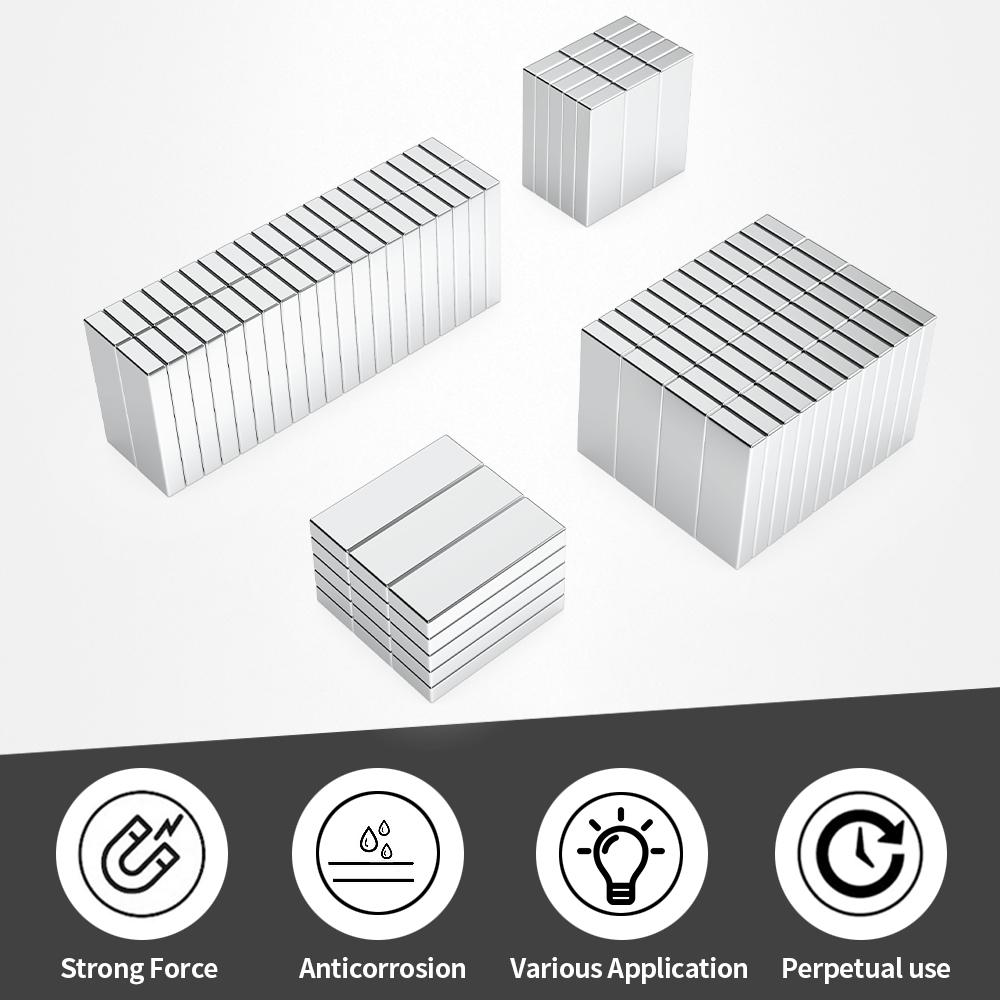2 ~ 100 Stück 30 x 10 x 4 mm leistungsstarker Magnetblock für Kühlschrank, DIY-Projekte, Wissenschaft und Büro, Kühlschrankmagnet