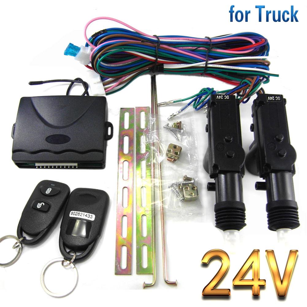 24V Truck Remote Control Central Locking 2-door Anti-theft Device 8114 2-button Waterproof For Large Carts Large Trucks Buses