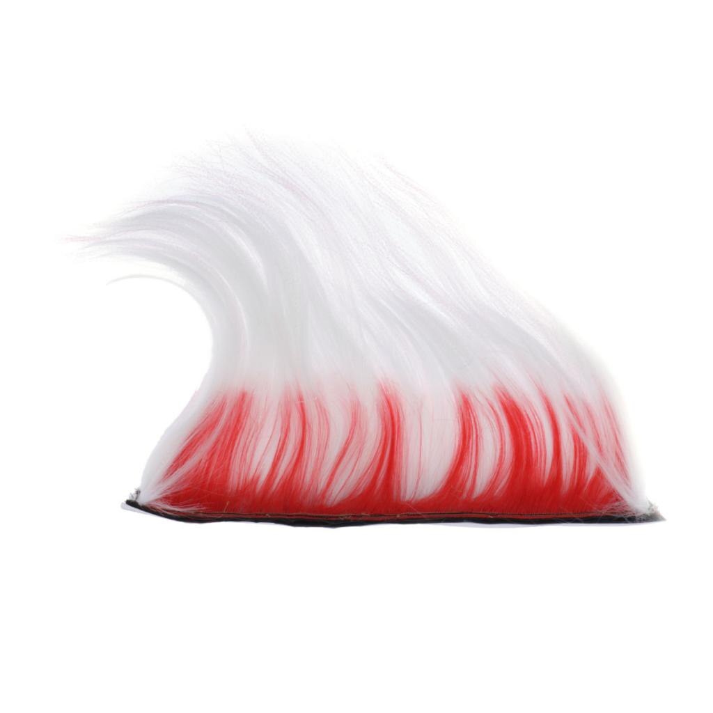 DIY Motorcycle Helmet Mohawk Hair Wig Cool Adhesive Helmet Hair For Cosplay Decoration Motorbike Helmet Accessaries 8 styles: Red White