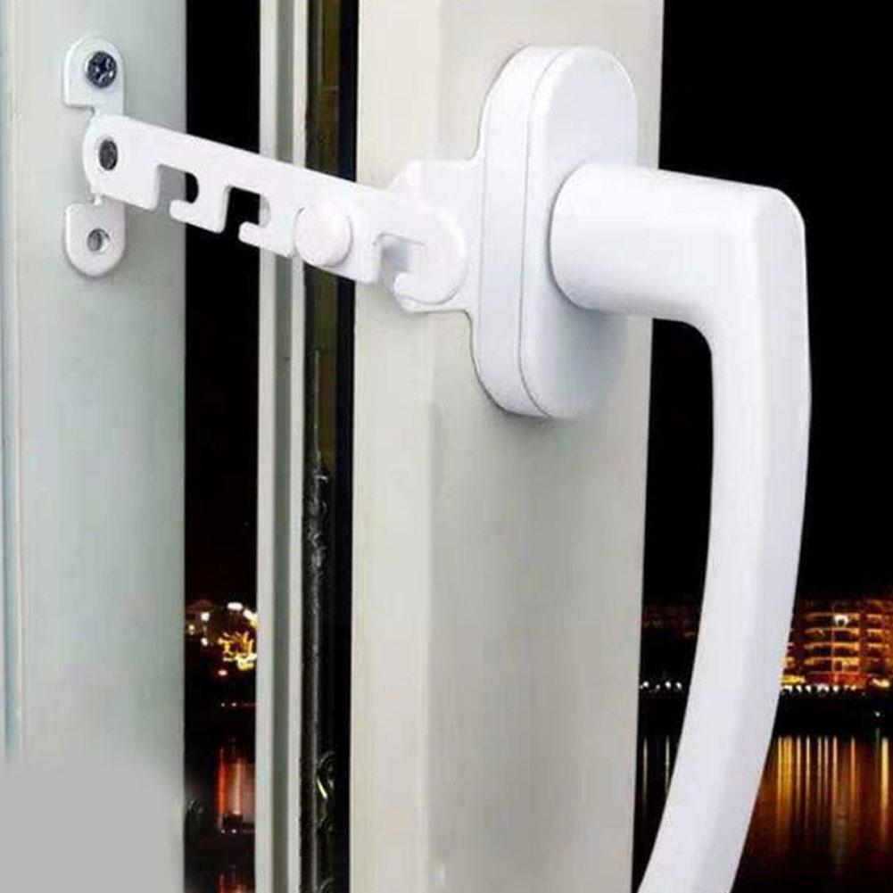 Adjustable Window Limiter Latch Wind Brace Stay Position Window Protector Casement Stopper Sash Lock Blocking Safety Baby K U7T1