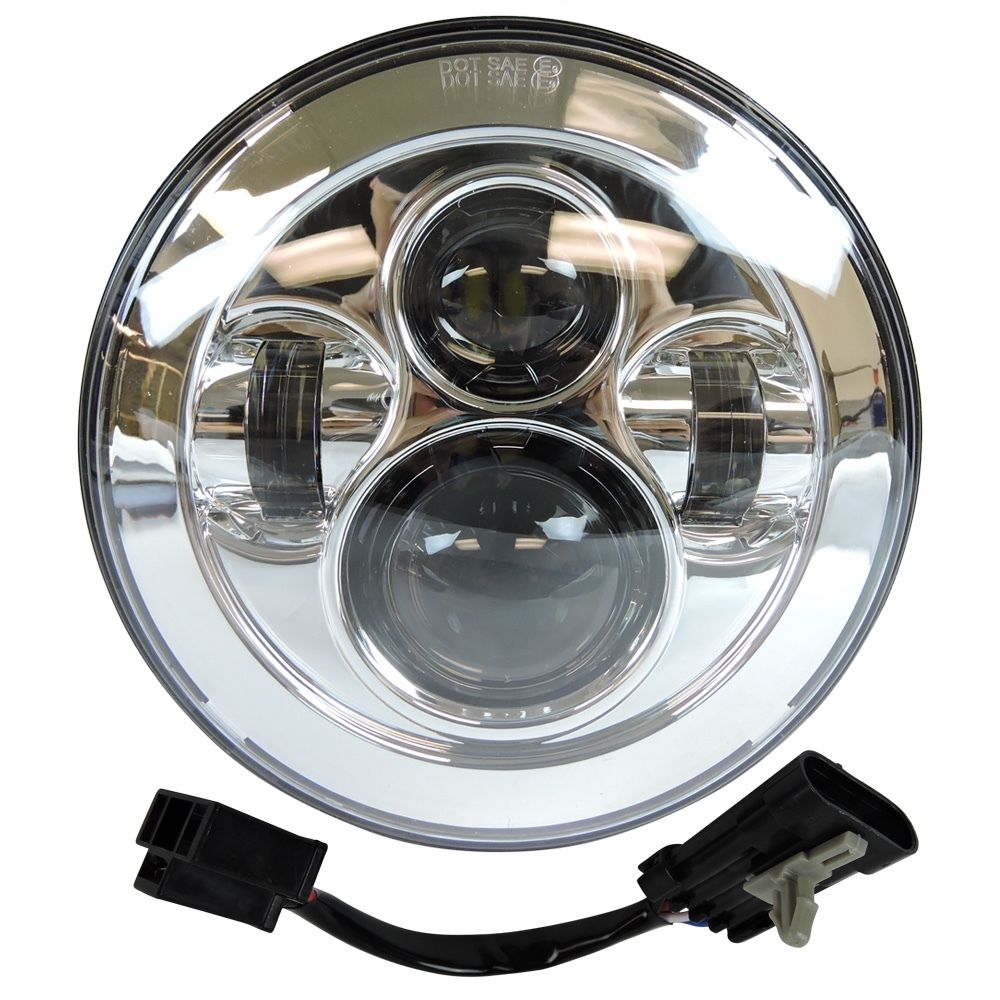 Ajovalo 7 tuuman moottoripyörän osiin 7 "led -moottorivalot 4.5 " 4 1/2 tuuman lähivalot perinteiseen softail -klassikkoon: Kromi 4