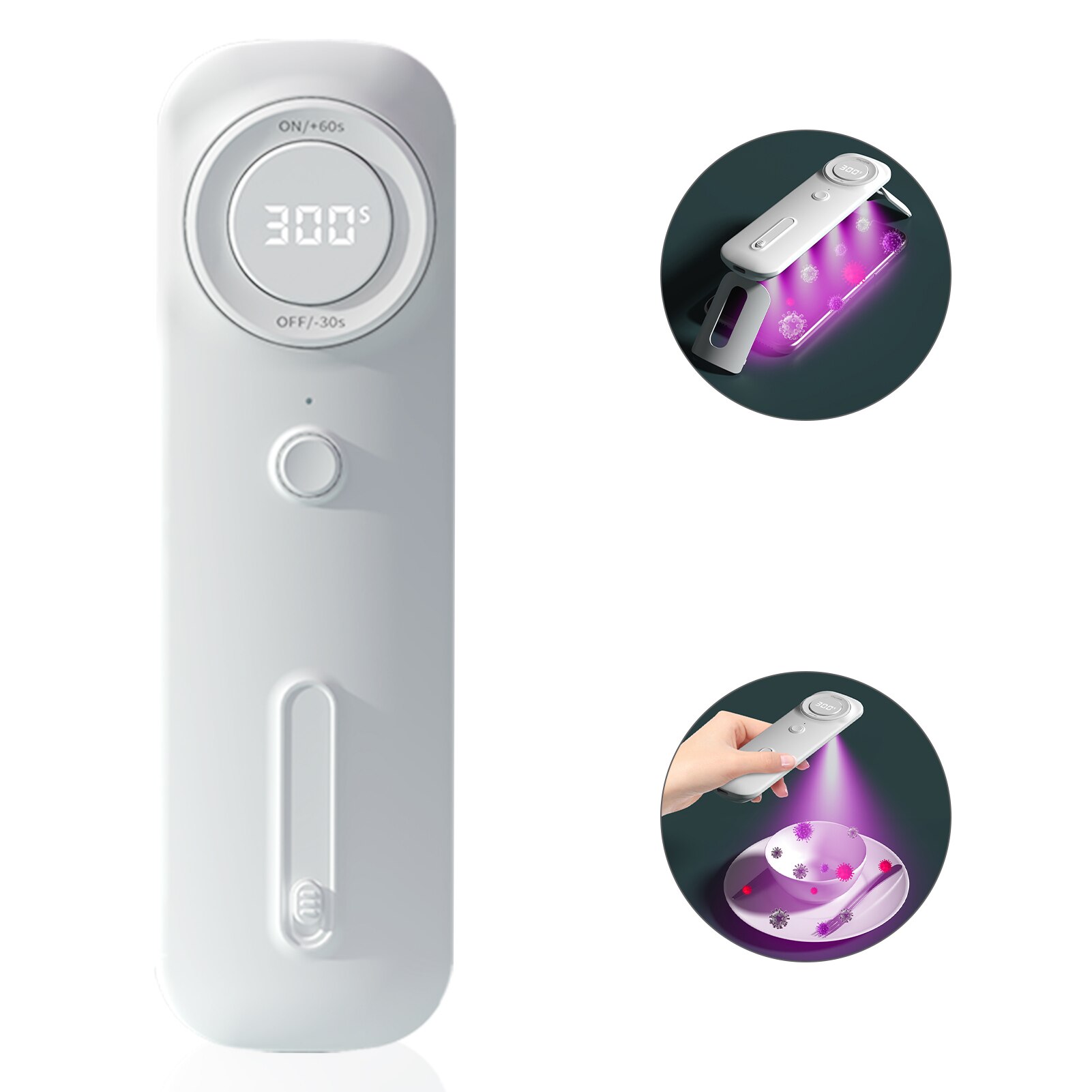Portable UV Disinfection Cleaner LED Cleaning Lights LED Display Support Handheld and Standing Cleaning for Travel Home Use