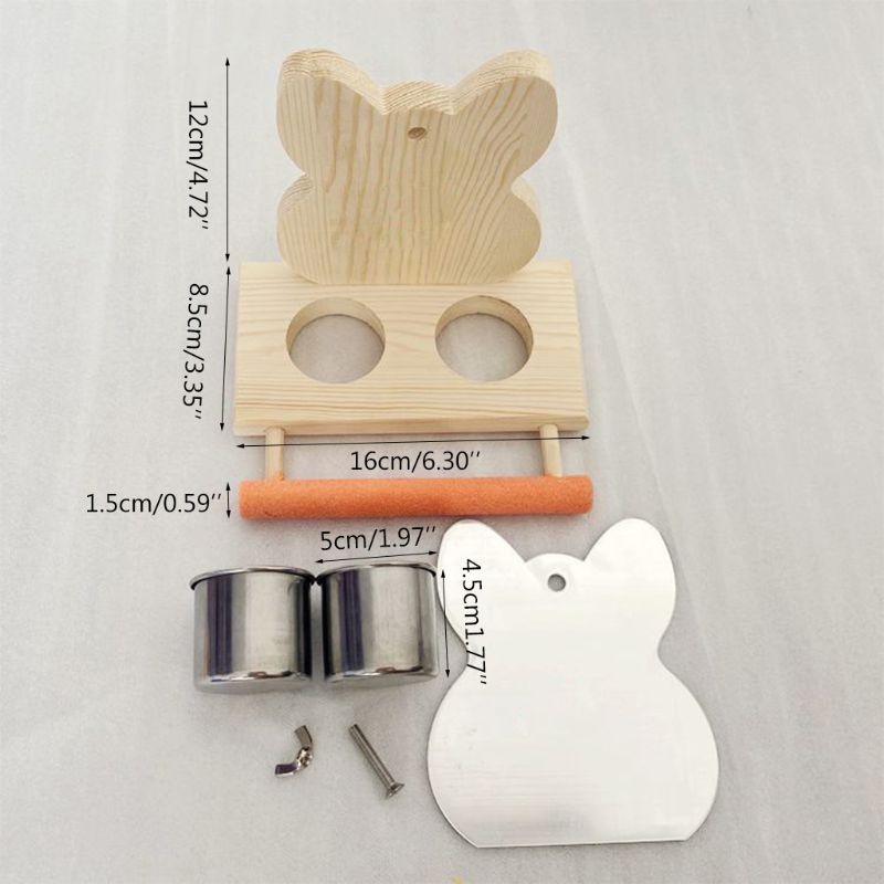 Papegojor spegel lekställ fåglar träleksaker abborre lekgym med matarmuggar skålar 11ua