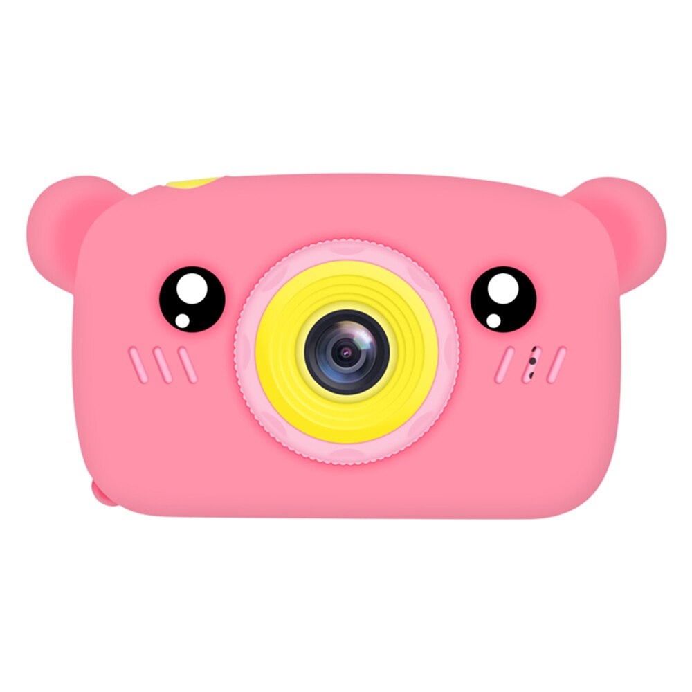 2 Inch Kinderen Mini Camera Full HD 1080P Draagbare Digitale Video Foto Camera Scherm Kinderen ForKid Spel Studie camera: Bear Pink