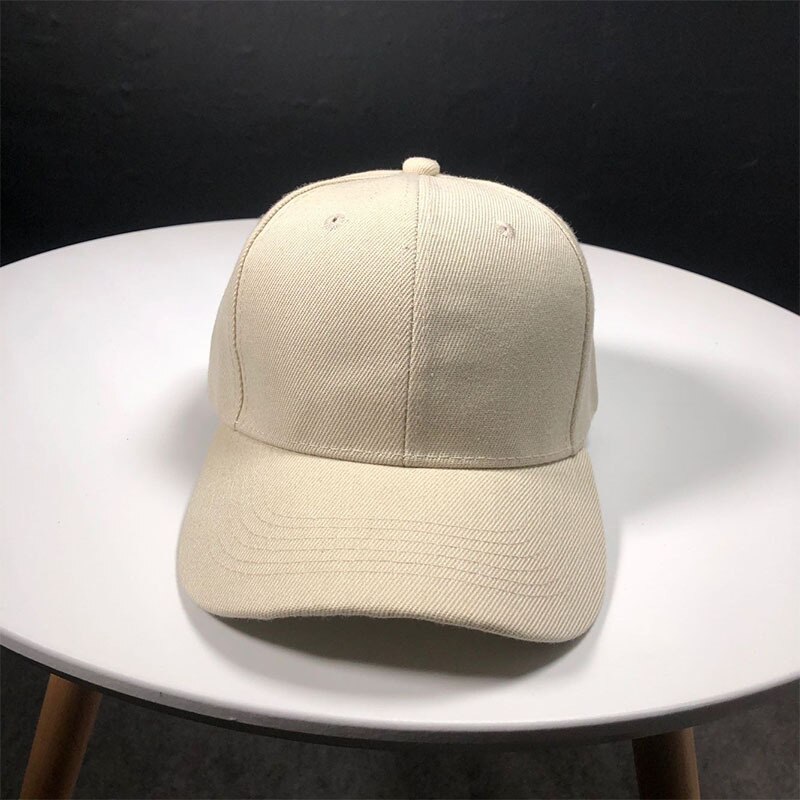 Men Women White Baseball Sports Caps Fited Adjustale Sun Visors Plain Casual Hats: Beige