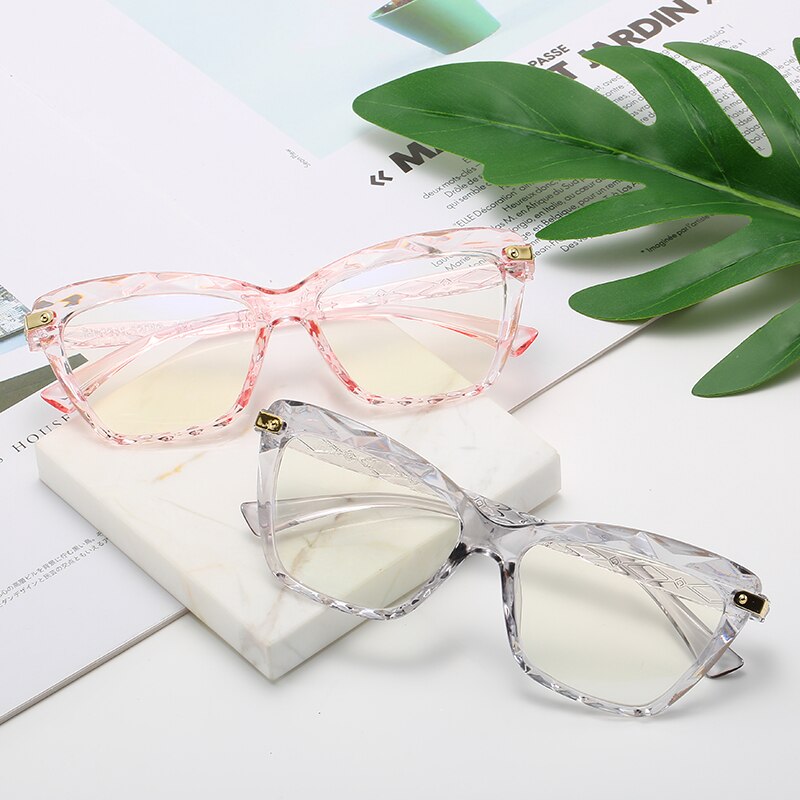 Mode Vierkante Brilmonturen Vrouwen Trending Stijlen Optische Computer Polygon Bril Vrouwen Anti Blue Ray Brillen Vrouwen