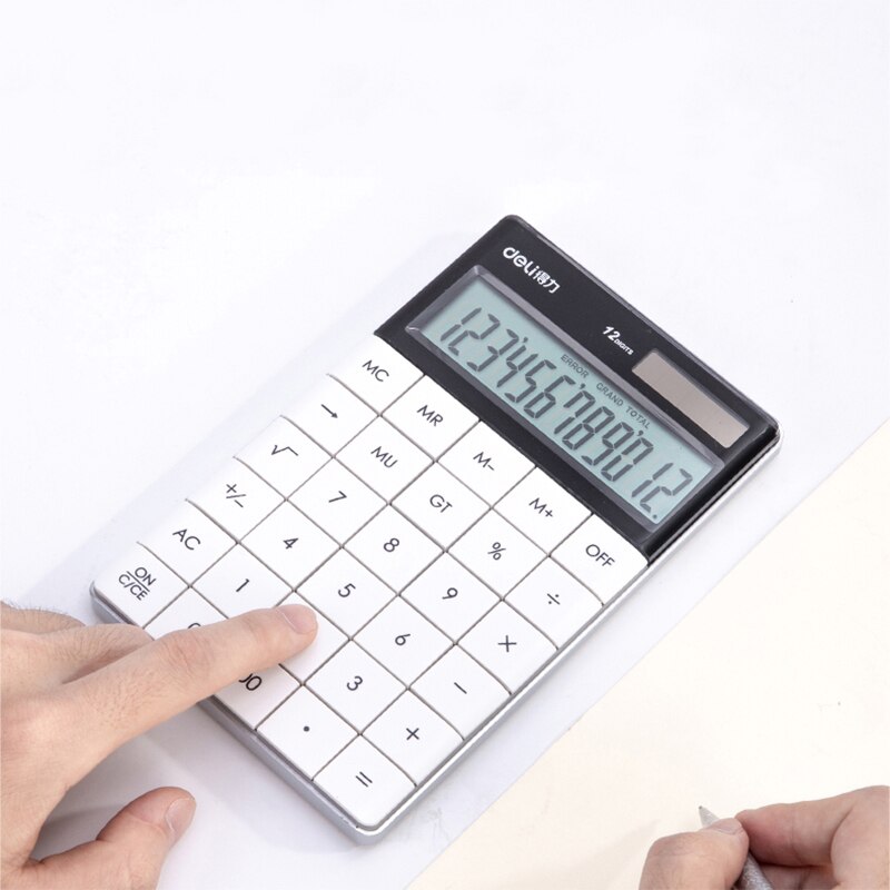 Deli Calculator 1589 Solar Energy Colorful Business Tablet Computer Button Office Financial Computer Student Examination