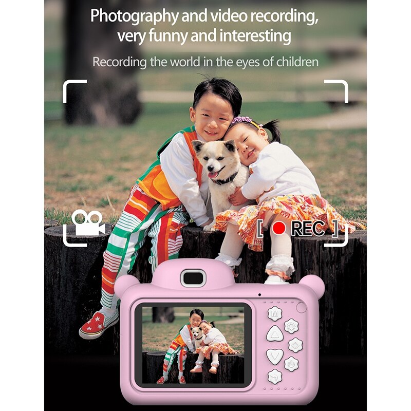 Kids Camera 1080P HD Mini Rechargeable Children Digital Camera Front Rear Selfie Camera Best For Kids