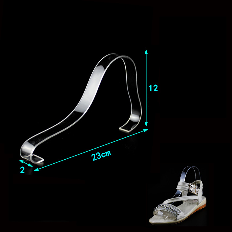 Soporte de exhibición de zapatos transparente de acrílico, soporte de estante de zapatos en forma de U para tienda de zapatos, elevador de exhibición, organizador de almacenamiento de zapatos para el hogar