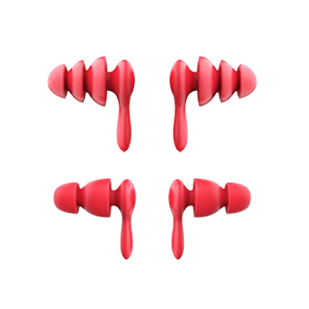 2Pairs Soft Silicone Ear Plugs Sound Insulation Ear Plugs Sleeping Study Noise Reduction Earplugs Ear Protector with storage Box: Red