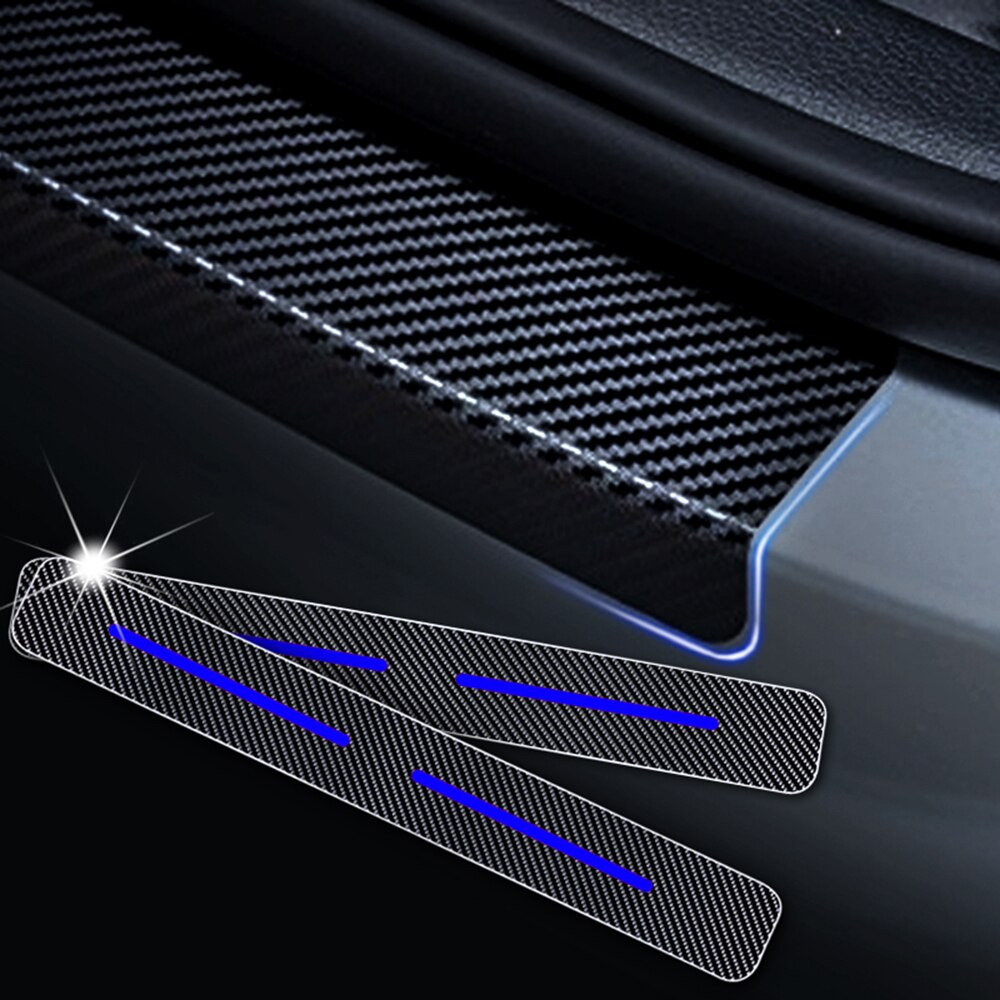Car Stickers For FORD ECOSPORT Carbon Fiber Sticker Car Door Sill Protector Scuff Plate Auto Accessories 4pcs Car-Styling