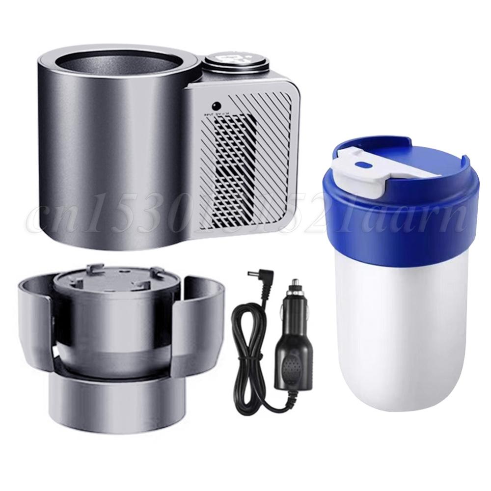 Calentador de bebidas eléctrico 2 en 1 con pantalla Digital de temperatura, taza enfriadora de bebidas con aislamiento para coche, para café, leche y bebidas