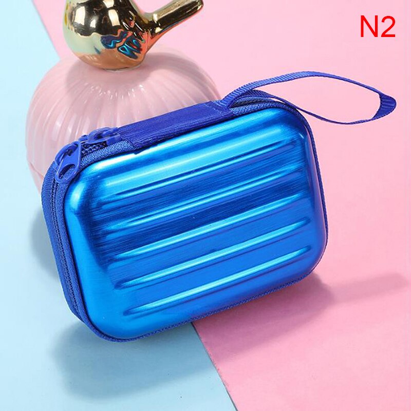 1PC Luggage Model Square Tin Iron Box / Mini Pouch / Key Purse / Pencil Case/steel Box/coin Storage Bag/headset Bag: N2