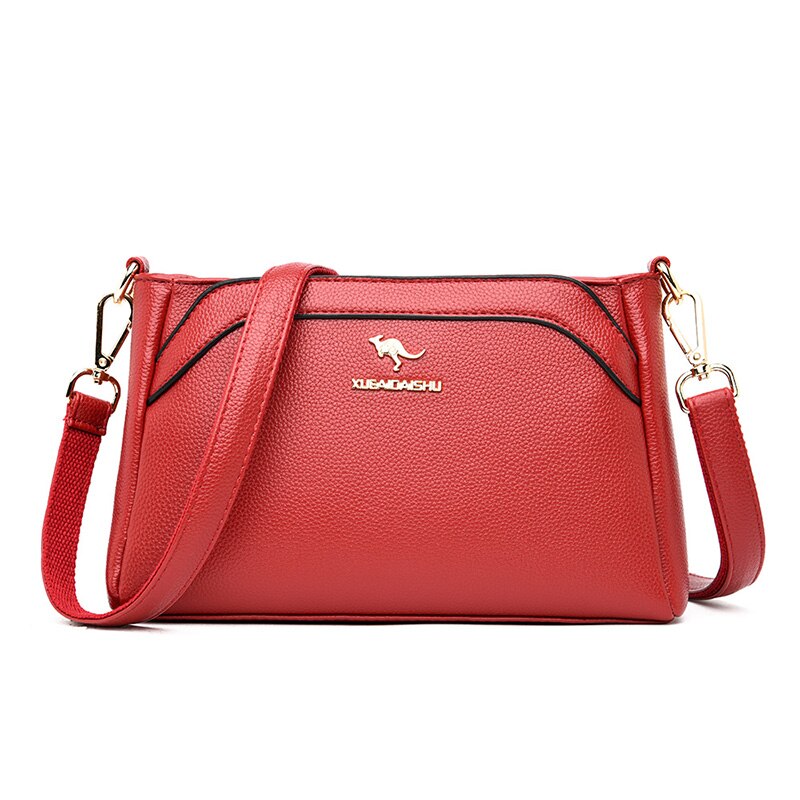 OLD TANG Shoulder Messenger Bags For Women Soft Leather Crossbody Bags Sac a Main Bolsa: Red