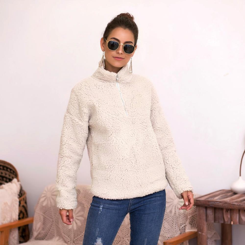 Women's Polar Fleece Lined Sherpa Quarter-Zip Jacket