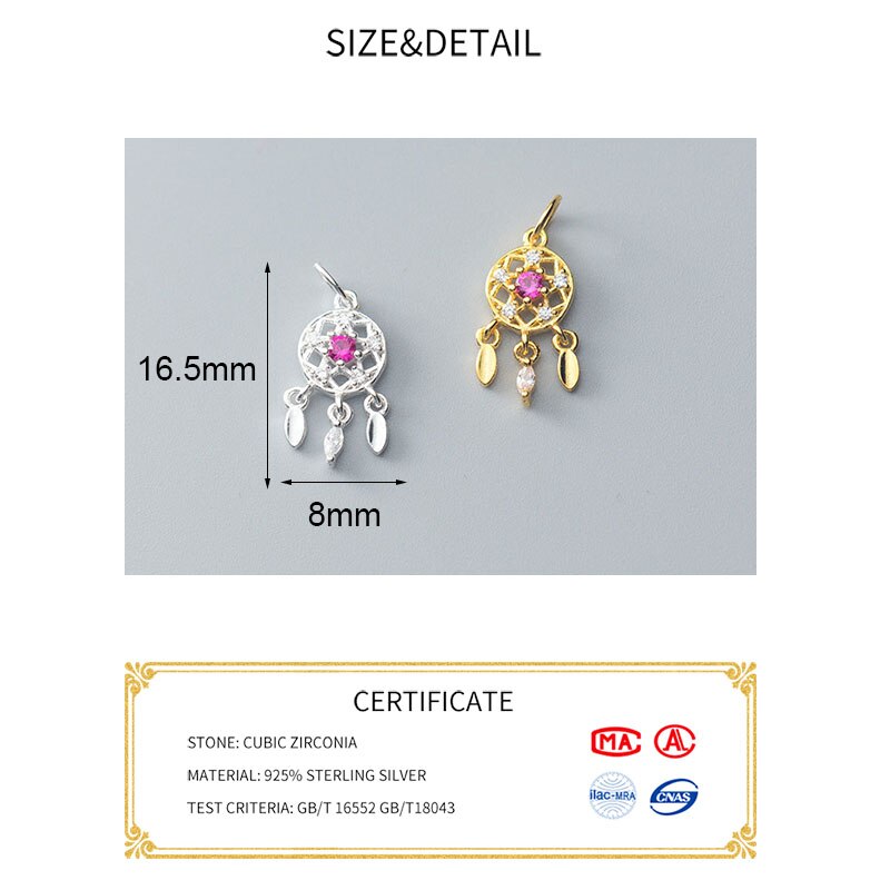 Meetsoft Romantische 925 Sterling Zilver Roze Zirkoon Feather Charms Diy Handgemaakte Fijne Sieraden Ketting Deocration Accessoire