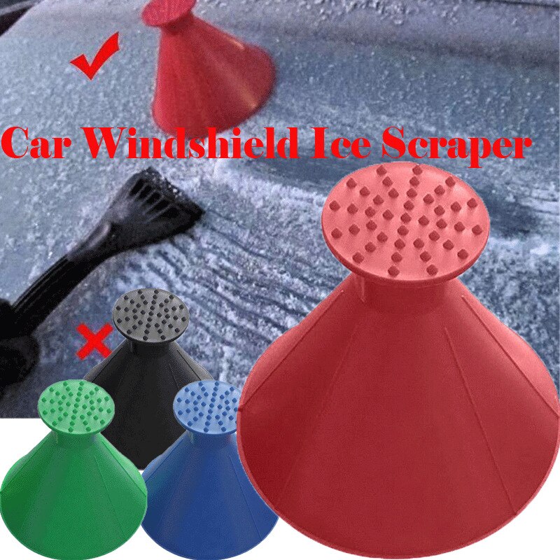 Mini Car Windshield Magic Ice Scraper Tool Cone Shaped Outdoor Funnel Remover