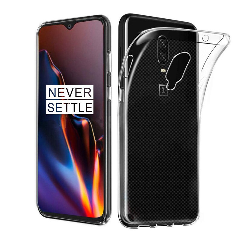 Originalt gennemsigtigt tpu til oneplus 6 / 6t cover cover ultratyndt blødt silikone kant beskyttende et plus 6 bagcover telefon cover