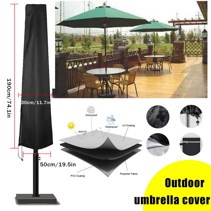 Oxford bord paraplytrekk vanntett anti-uv kraftig beskyttelsestrekk soltett for 6ft-8ft bord hage parasoller oppbevaring: 190 x 50 x 30cm