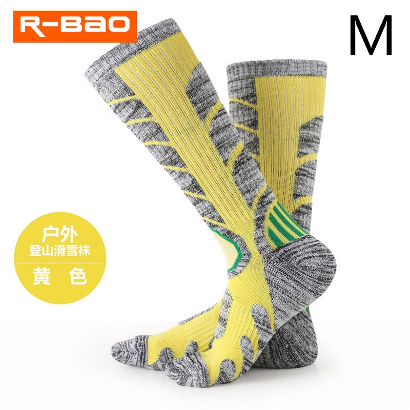 R-BAO Warme Lange Thermische Socken Alaska Männer Frauen Dicker Baumwolle Outdoor Sport Klettern Camping Wandern Schnee Ski Socke: yellow