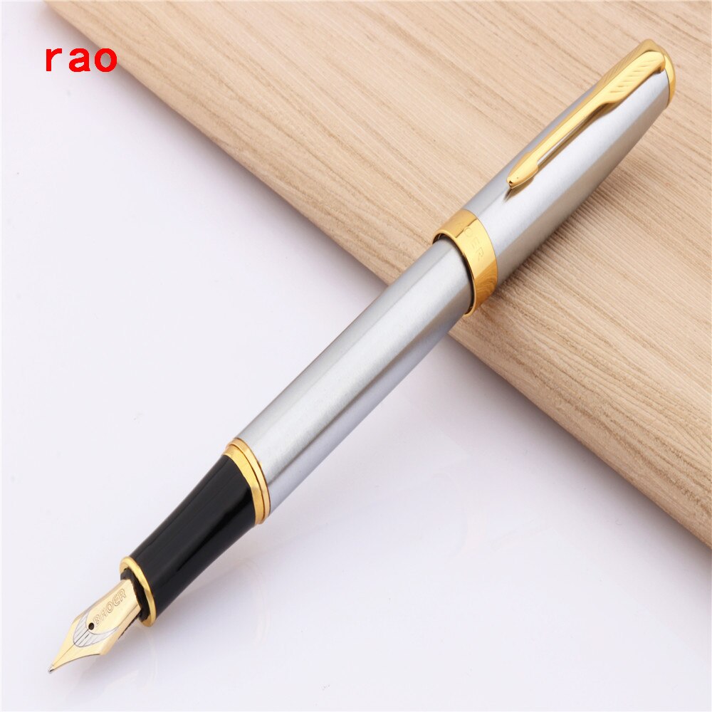 Baoer 388 Zwart zilver Business kantoor Medium Nib Vulpen Gold Zwaard Haak Trim