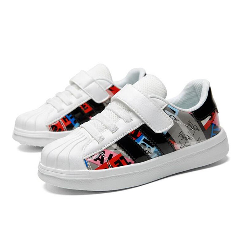 Casual Children Sneakers Kids Shoes Boys Flats Soft Comfortable Non-Slip Classic White Trainers Zapatillas Niño: 36