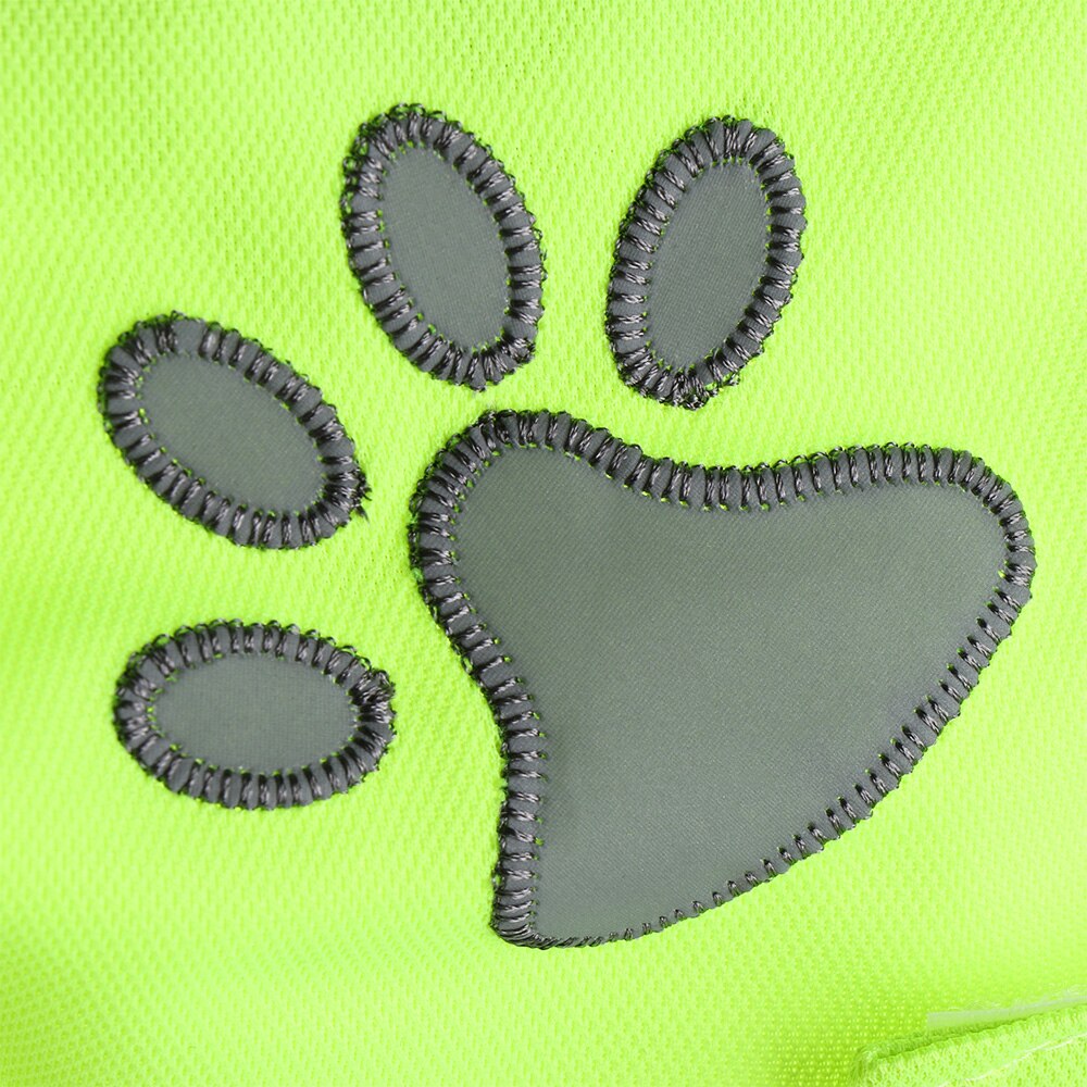 Chaleco reflectante de seguridad fluorescente para mascotas chaleco reflectante de alta visibilidad con estampado de pata de perro S/M/L/XL/2XL