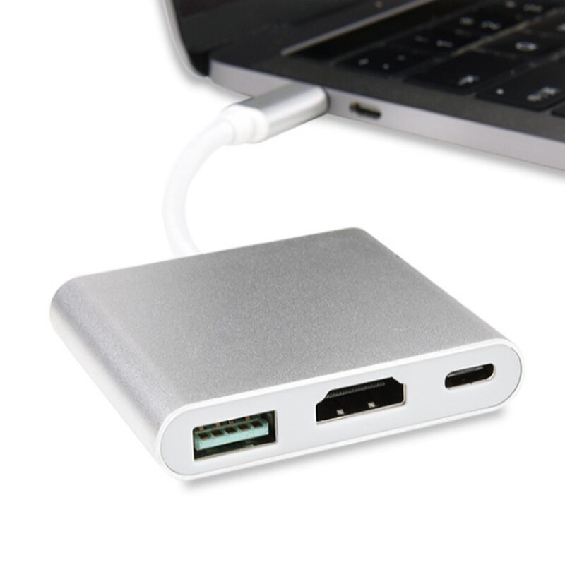 USB 3.1 Converter Adapter Type-C to HDMI/USB 3.0/USB-C Aluminum Compatible for Macbook Adapter JHP-Best