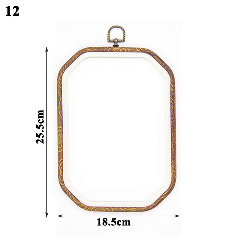 Wood Grain Cross Stitch Tool Wood Grain Round Octagon Rectangle Embroidery Hoop Cross Stitch Tool DIY Hoop Embroidery Circle: 18.5x25.5cm