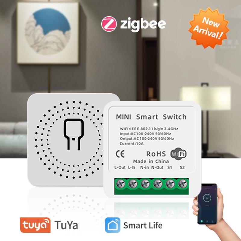 Mini WiFi Smart Light Switch DIY Breaker Module Smart Life Tuya App Remote Control Concealed Smart Switch For Alexa Google Home