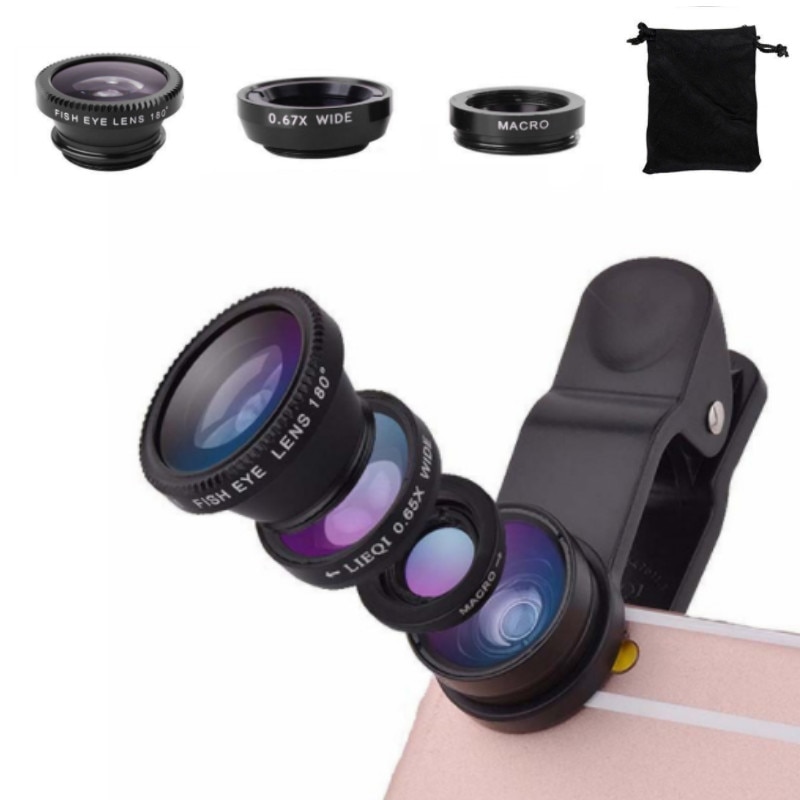 Fish Eye – objectif grand Angle Macro Fisheye, pour iphone 7 8 plus XS MAX X, pour téléphone portable, appareil photo