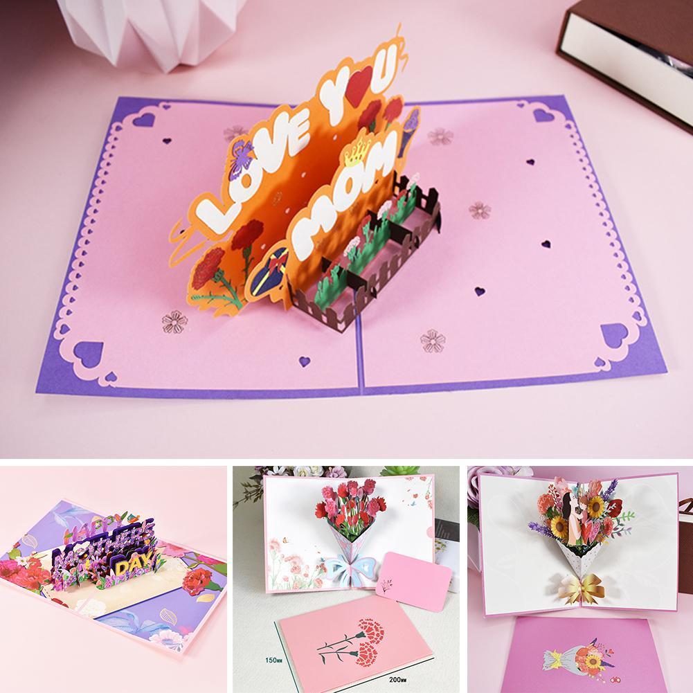 3d Greeting Card For Mother&#39;s Day Flower Pattern Happy Birthday Up Card For Mom K8k6