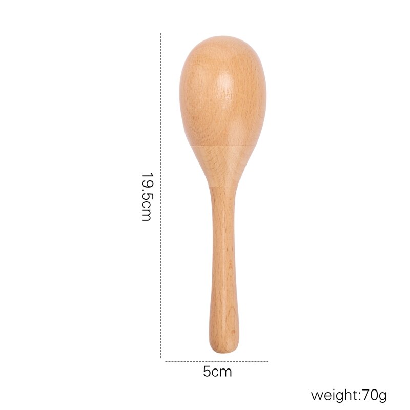 1Pc Baby Wooden Toys Sand Hammer Music Rattle Instrument Early Education Toy BPA Free Wood Rattle Intelligence Development Toy: big