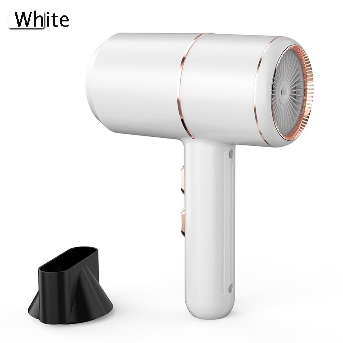 6 Gears 2000W Powerful Hair Dryer with 80 Million Negative Ion Blue Light Blower and Cold Wind Electric Hair Dryer: white / EU