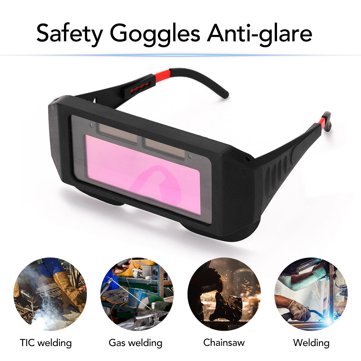 Solar Energy Auto Darkening Welding Safety Goggles Anti-glare UV Weld Glasses