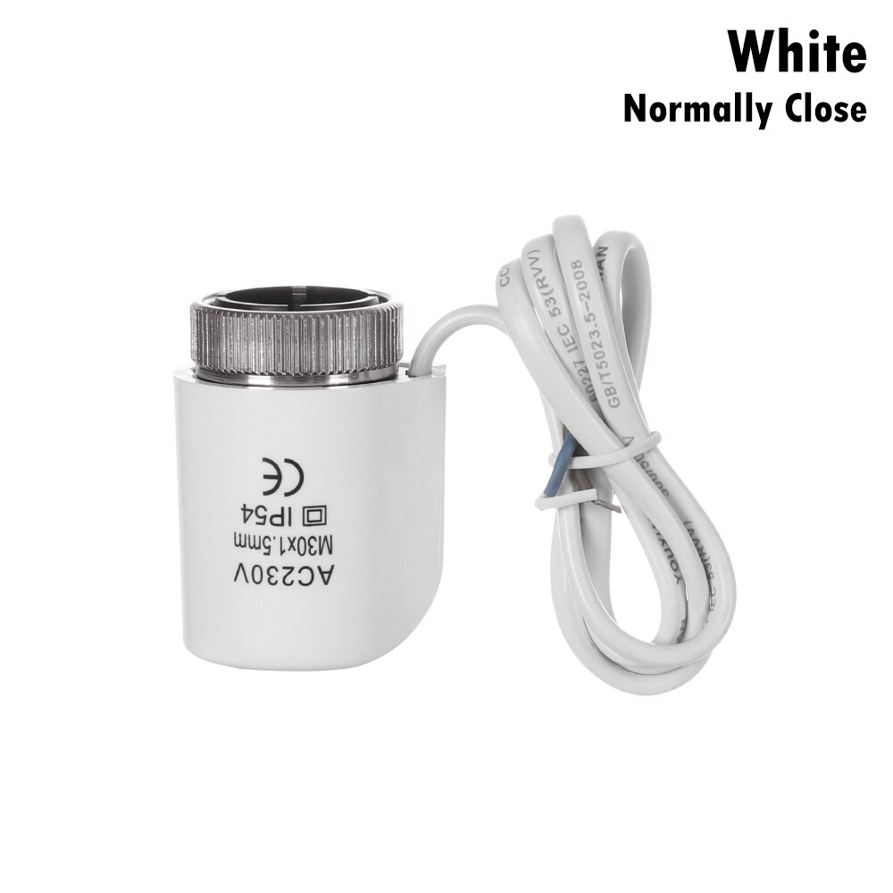 Normally Open Close Thermal Electric Actuator Electrothermal Valve 230V For Underfloor Heating Manifold Floor Heating Parts: Normally Close	white